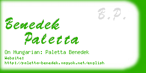 benedek paletta business card